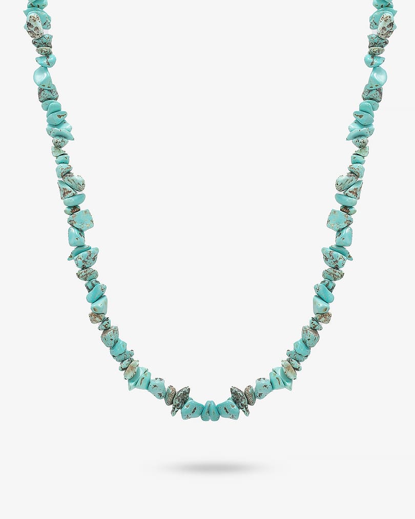 Turquoise veined gemstone women's necklace