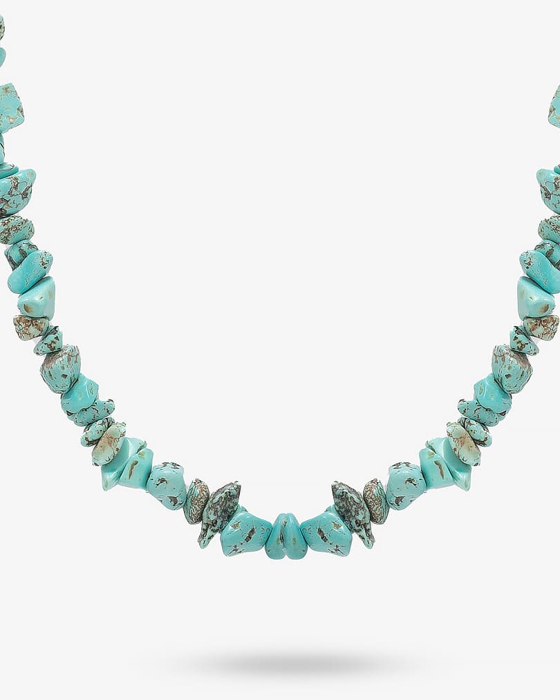 Turquoise veined gemstone women's necklace