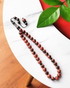سبحة كوك طبيعي مزين بالفضة ومرجان