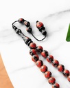 سبحة كوك طبيعي مزين بالفضة ومرجان