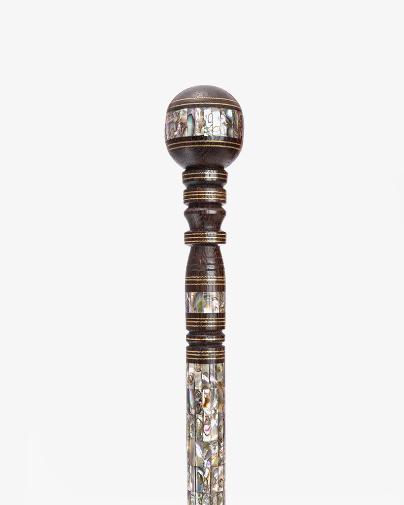 عصا عكاز خشب فينجي بالصدف صناعة يدوية فاخرة