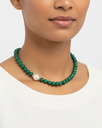 سلسلة نسائي حجر ملاكيت طبيعي
