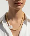 سلسلة نسائي حجر افينتورين ولؤلؤة فاخرة