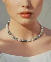سلسلة نسائي اسطواني عقيق شجري ( مطلي ذهب )