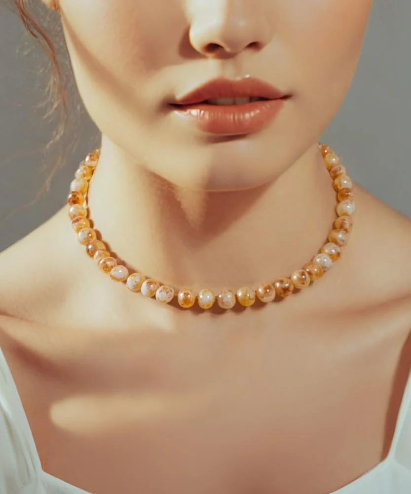 سلسلة السيترين الطبيعي – إشراقة الذهب والطاقة الإيجابية