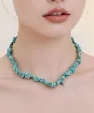 Turquoise veined gemstone women's necklace