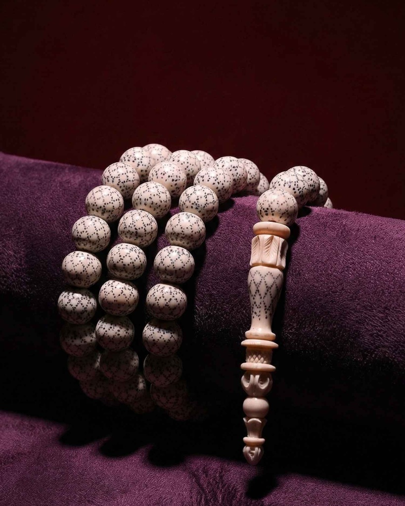 سبحة نادرة دائرية فاخرة من العاج (ناب الفيل)