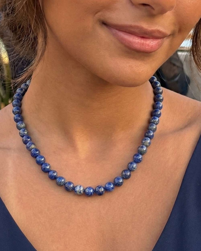 Natural sodalite stone women's necklace WNEC185BL