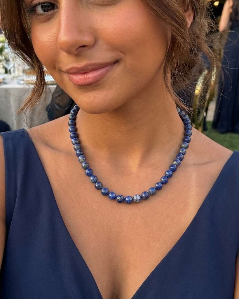 Natural sodalite stone women's necklace WNEC185BL