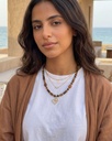 سلسلة عين النمر طبيعية بحلية قلب وقفل مميز