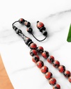 سبحة كوك طبيعي مزين بالفضة ومرجان