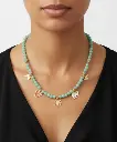 سلسلة نسائي حجر اكوامارين طبيعي