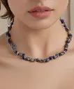 قلادة نسائية سوداليت طبيعي أزرق فاخرة