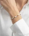سوار أنيق بحجر الماربل الأبيض والذهبي